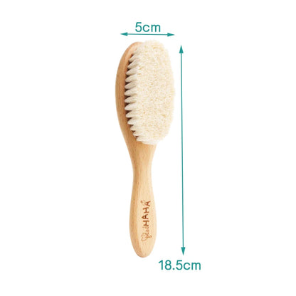 Baby Hair Brush and Comb Set for Newborn - Massage Bath & Shower - Custom Logo Mini Baby Wooden Hair Brush for Kids