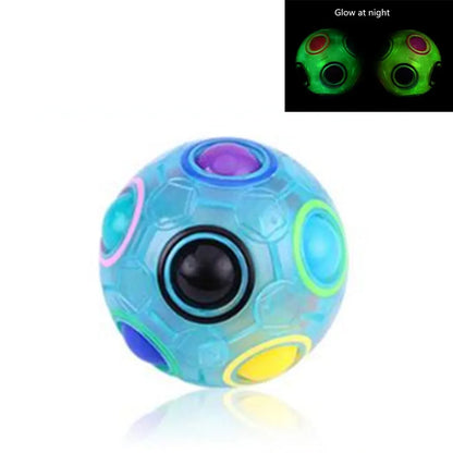 Rainbow Ball Puzzle Magic Cube – Luminous 3D Fidget Toy for Kids and Adults