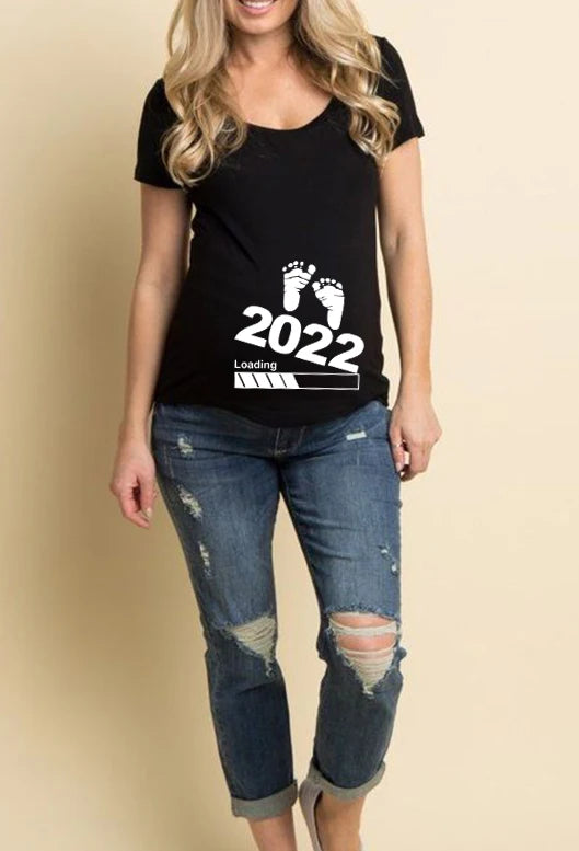 See You Soon Summer Tees Women T-shirts Slim Maternity Funny Letter Tops O-Neck Pregnancy T-shirts for Pregnant Women