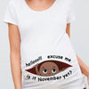 "Excuse Me, Is It January Yet?" 12 Months Summer Maternity Pregnancy T-Shirt | Black Baby Print Women Tee | Pregnant Clothes
