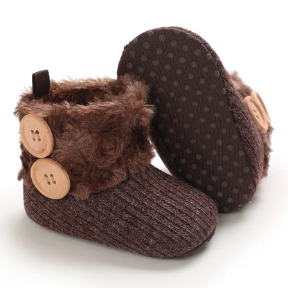 0–18M Winter Baby Snow Boots – Plush Fleece Warm Ankle Boots for Newborn Boys & Girls