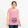 It's Twins Pregnancy T-Shirt | Maternity Tops | Plus-Size Short Sleeve Cartoon Print Announcement Tee for Pregnant Women
