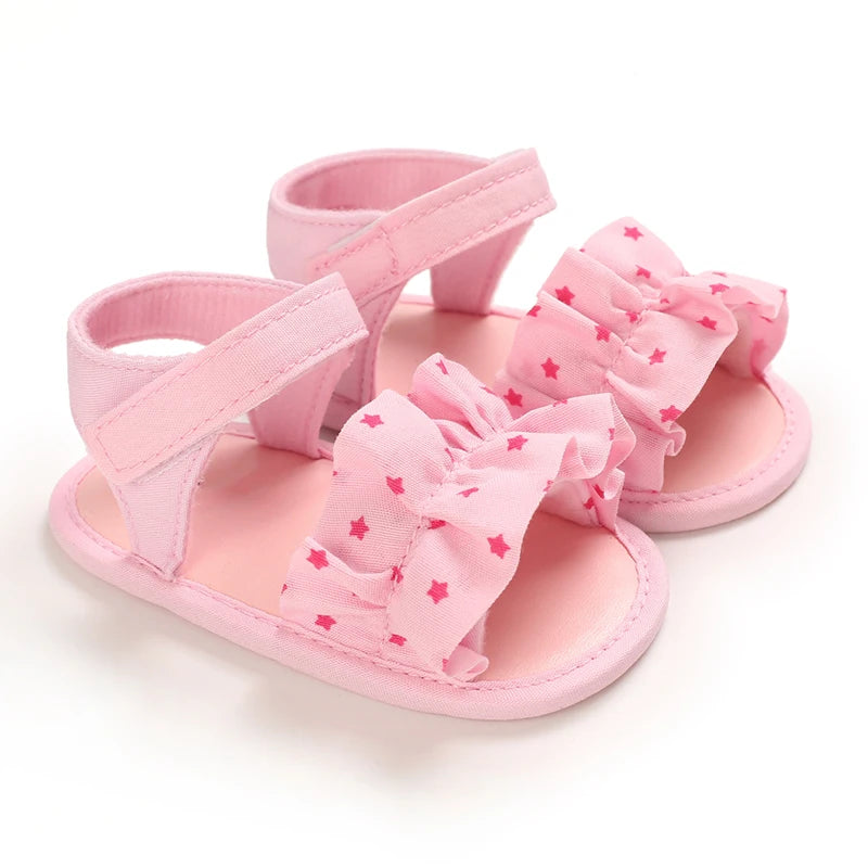 Summer Newborn Infant Baby Girls Princess First Walker Shoes – Soft Sole Sandals & Beach Slippers