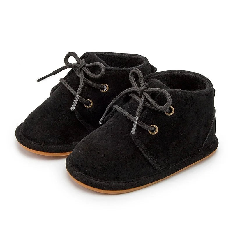 KIDSUN Baby Shoes Boys Classical Cotton Non-Slip Soft-Sole Rubber Sole Toddler Girl Boots Infant Crib First Walkers 3 Colors
