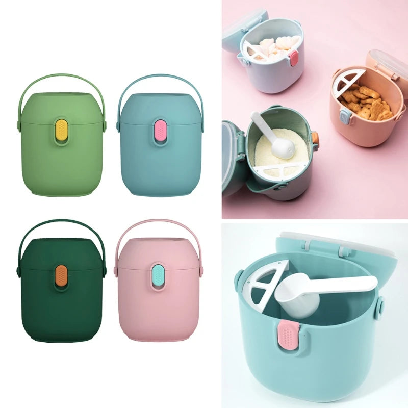 Portable Baby Food Storage Box - BPA Free Formula Dispenser, Cartoon Infant Milk Powder Box, Toddler Snacks Cup Container, Leak-Proof, Eco-Friendly