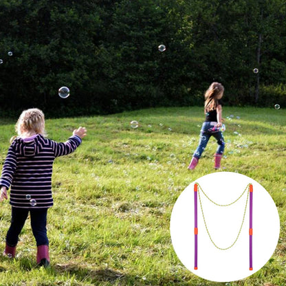 Outdoor Giant Bubble Wand Set - 2-Pack Foldable Bubble Wands (28 cm / 11 in Sections) for Kids, Parties & Rainbow Bubbles