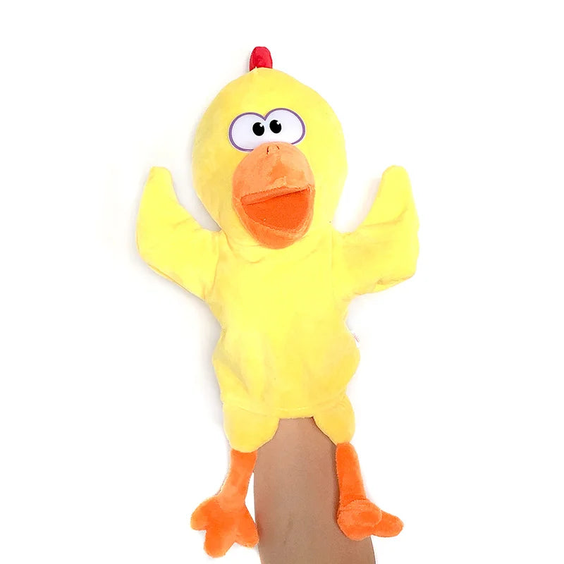 Stuffed Plush Hand and Finger Puppets, Lion Elephant Bunny Monkey Educational Toy for Kids