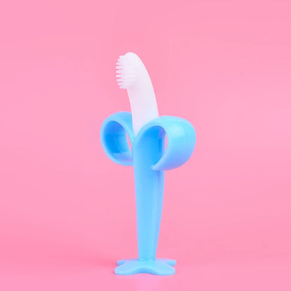 Baby Silicone Training Toothbrush - BPA Free Teething Ring and Chewing Toy for Infants, Baby Accessories