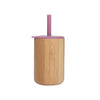 Let's Make 1pc Wooden Water Bottle for School Kids, Silicone Soft Straw Cup, Children's Learning Drinkware, Baby Feeding Bottle