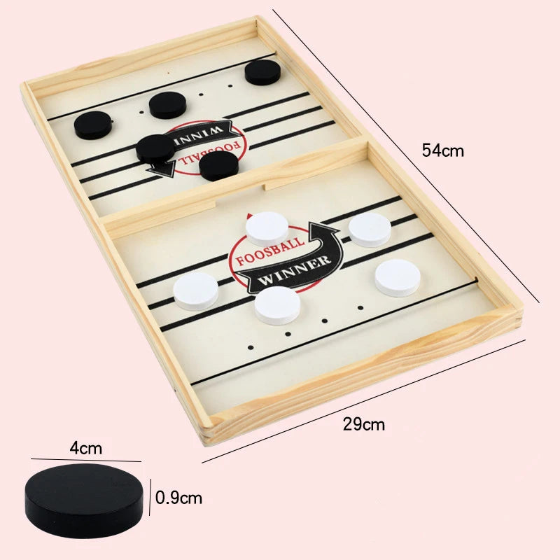 Table Hockey Paced Sling Puck Board Game - Fast Sling Puck, Winner Party Game for Adults, Children, and Family Desktop Battle Game