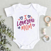 “I Love You Mom” – Aesthetic Newborn Baby Bodysuit, Soft & Comfy Toddler Jumpsuit for Boys & Girls, Casual Home Outfit