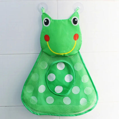 Baby Bath Toy Storage Bag with Strong Suction Cups – Duck and Frog Mesh Organizer