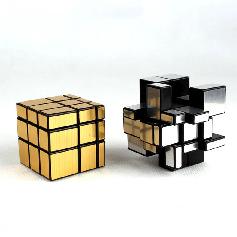 Neo Magic Mirror Cube 3x3x3, Gold & Silver Professional Speed Cube Puzzle, Educational Toy for Children & Adults, Gifts