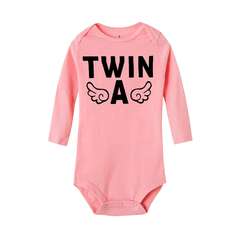 4-Color Newborn Baby Bodysuits – Long Sleeve Infant Jumpsuits for Twin Brothers & Sisters, Cozy Winter Outfit for Boys & Girls
