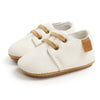 PU Leather Baby Boy First Walker Shoes - Non-Slip Rubber Sole Retro Crib Shoes (3/6/9/12/18M)