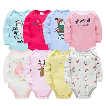 Kavkas 6PCS/3PCS Baby Bodysuit Set – Long Sleeve 100% Cotton Newborn Onesies (0-12 Months)