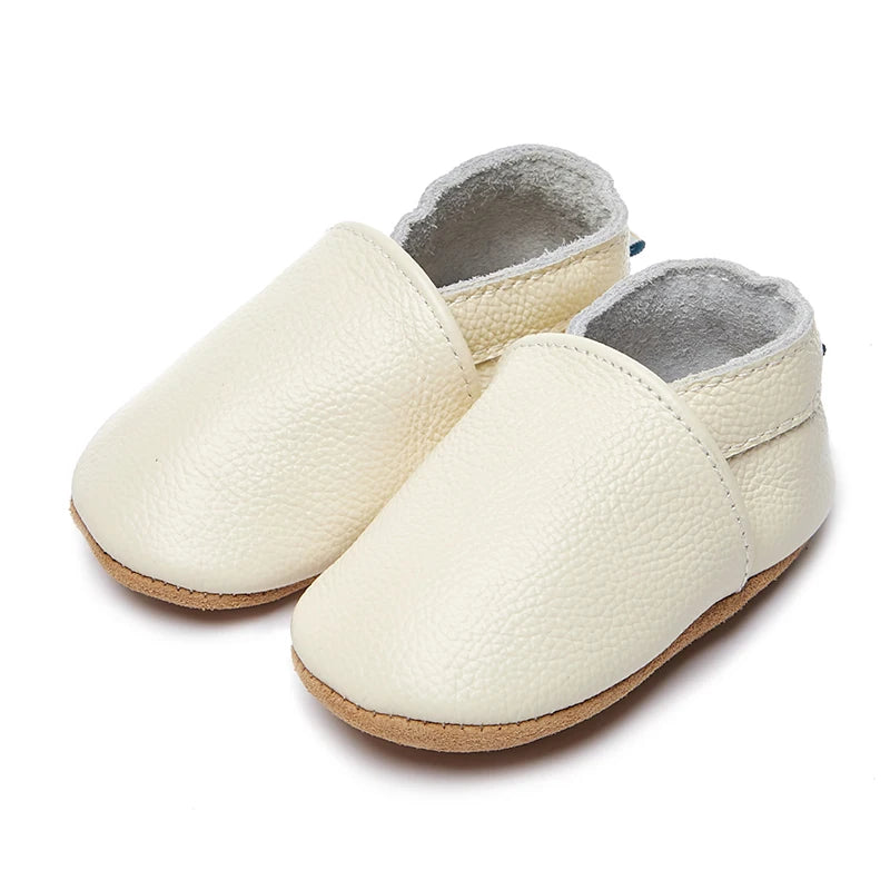 Genuine Leather Soft Unisex Baby Shoes – Slip-On Moccasins in Various Colors for Infants