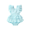 Baby Girl Summer Ruffle Romper – Sleeveless Cotton Jumpsuit Outfit (Newborn to 24 Months, Sunsuit)