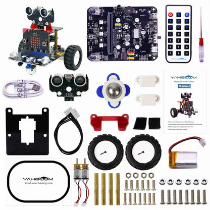 Yahboom Programmable Smart Car for Kids, DIY Learning Coding Kit, APP & IR Control, Compatible with Microbit V2