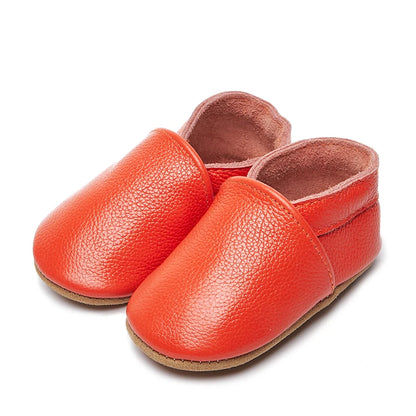 Genuine Leather Soft Unisex Baby Shoes – Slip-On Moccasins in Various Colors for Infants