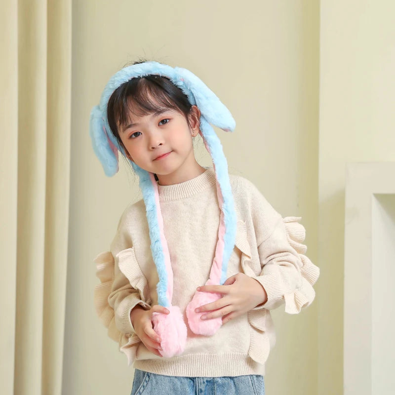 Plush Bunny Headband with Popping Ears – Interactive Rabbit Hairband for Kids & Adults, Approx. 58 cm (22.8 in)