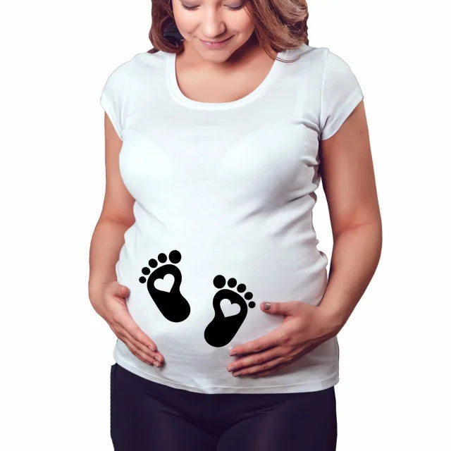 See You Soon Summer Tees Women T-shirts Slim Maternity Funny Letter Tops O-Neck Pregnancy T-shirts for Pregnant Women