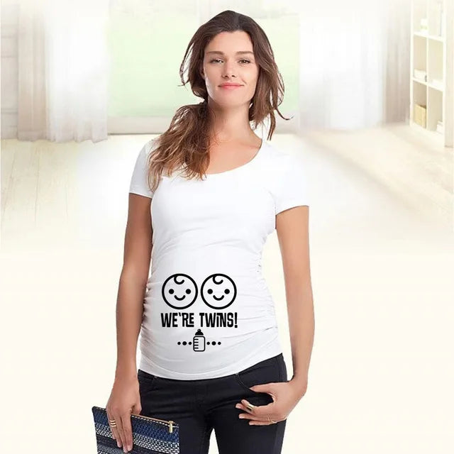 See You Soon Summer Tees Women T-shirts Slim Maternity Funny Letter Tops O-Neck Pregnancy T-shirts for Pregnant Women