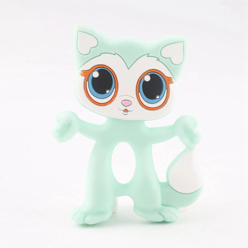 Cartoon Animal BPA-Free Silicone Teether - Food-Grade Silicone Teething Toy for Kids | DIY Teething & Christmas Gift Decor