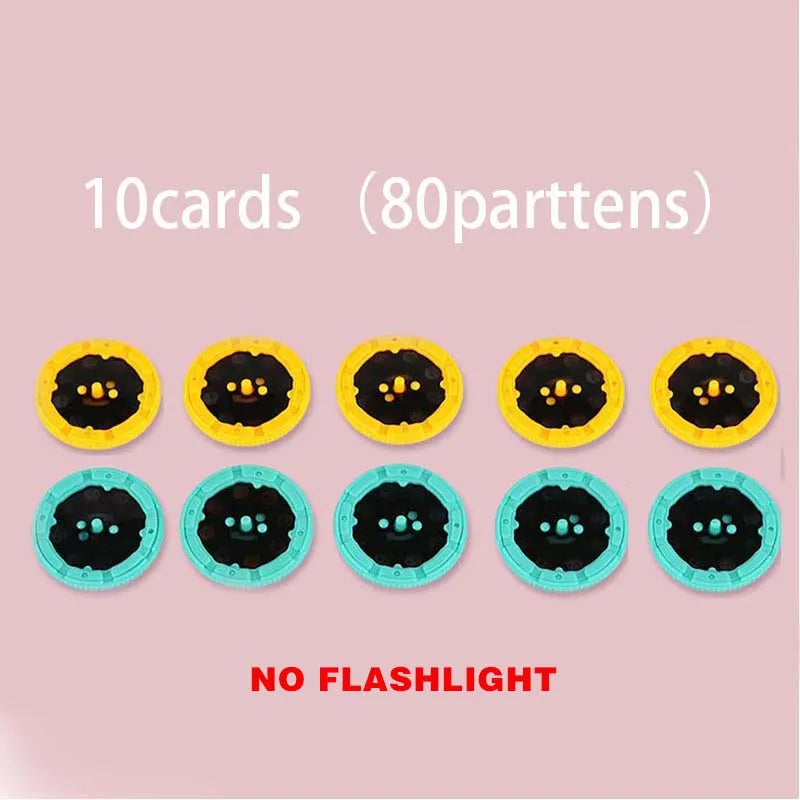 Kids Flashlight Projector Night Light – Storybook Torch with 3 Slide Cards, 8-Pattern Rotating Projection (LR44 Button Batteries Not Included)