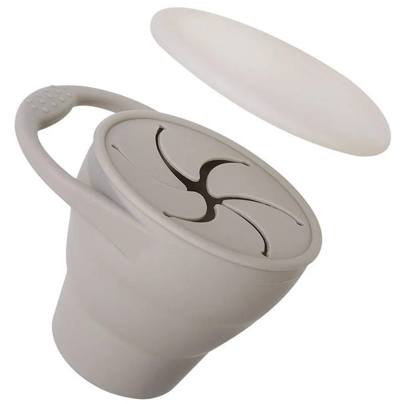 New Color Baby Silicone Snack Cup - Handheld Portable Food Storage, Foldable & Anti-Drop Snack Container for Babies