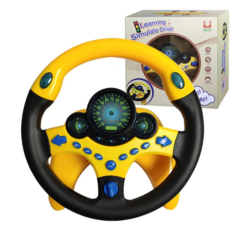Electronic Simulation Steering Wheel with Light and Sound Early Education Puzzle Co-Pilot Sports Car Toy Boy Gift