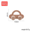 Beech Wood Car Teether – BPA-Free Wooden Baby Teething Toy, Montessori Cartoon Car, Eco-Friendly Baby Shower Gift