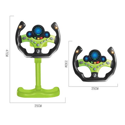 Electronic Simulation Steering Wheel with Light and Sound Early Education Puzzle Co-Pilot Sports Car Toy Boy Gift