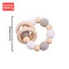 1pc Baby Wooden Teether - Crochet Giraffe Rattle Toy, BPA-Free Wood Rodent Rattle | Baby Mobile Gym Educational Toy