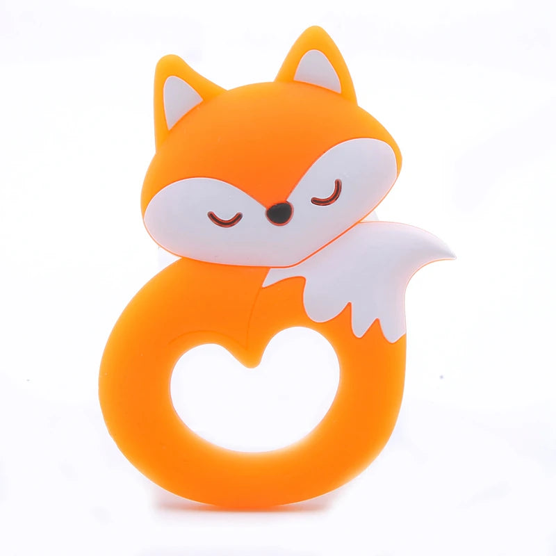 Cartoon Animal BPA-Free Silicone Teether - Food-Grade Silicone Teething Toy for Kids | DIY Teething & Christmas Gift Decor