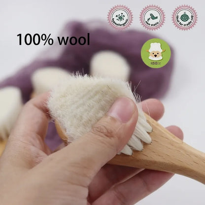 Hot Sale Safety Natural Wool Beech Wooden Comb - Kids & Baby Hair Brush - Good Quality