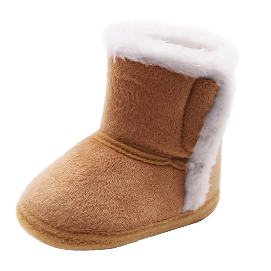 Baywell Winter Warm Fur Snow Boots Baby Booties Anti-slip Infant Boys Bootie Shoes 0-18 Month