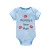 Newborn Baby Boy Romper – Short Sleeve 100% Cotton Bodysuit – "Mommy's New Man" Design – Black