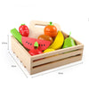 Wooden Pretend Play Kitchen Cutting Fruit and Vegetable Set – Montessori Educational Toy for Kids