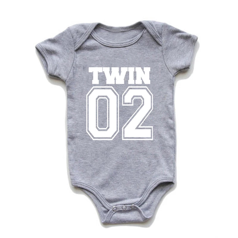Matching Twin Baby Bodysuits – Cotton Onesies for Boys & Girls | Newborn Twin Outfits | Summer Romper Gift for Twins