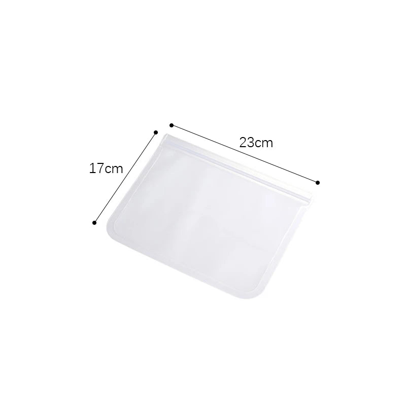Reusable Silicone Food Storage Bag - Leakproof Zip-Closure Stand Up Bags for Fresh Food Storage, Sealed Fresh Wrap Containers