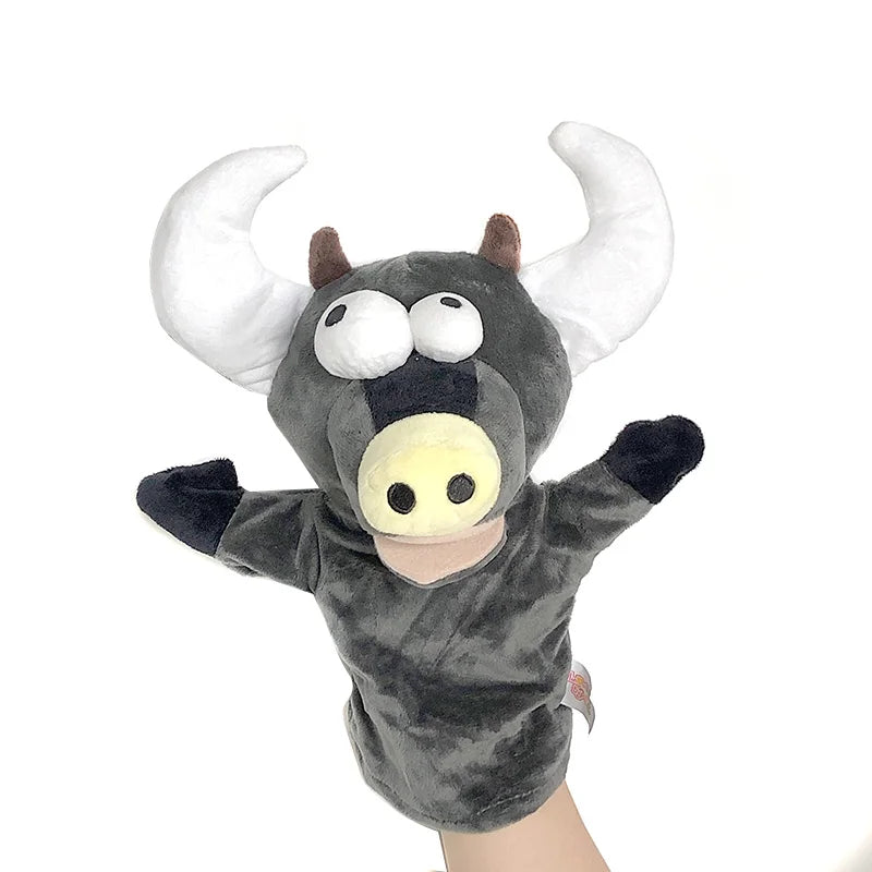Stuffed Plush Hand and Finger Puppets, Lion Elephant Bunny Monkey Educational Toy for Kids