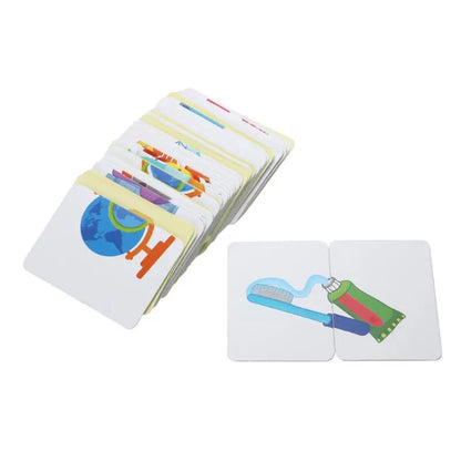 Baby Cognition Puzzle Toys, Toddler Kids Iron Box Cards, Matching Game, Cognitive Card, Car, Fruit, Animal & Life Puzzle