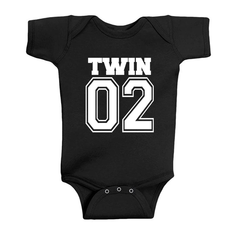 Matching Twin Baby Bodysuits – Cotton Onesies for Boys & Girls | Newborn Twin Outfits | Summer Romper Gift for Twins