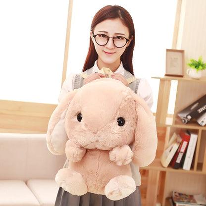 Long Ear Rabbit Plush Bag – Cute Kawaii Shoulder, Crossbody, and Coin Purse Backpack for Girls