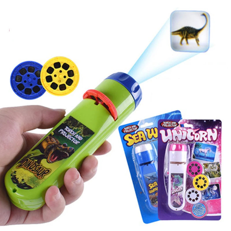 Kids Projection Flashlight Night Light – Cute Cartoon Projector Toy for Bedtime & Learning