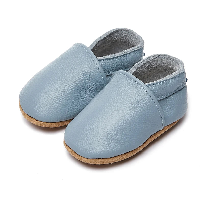 Genuine Leather Soft Unisex Baby Shoes – Slip-On Moccasins in Various Colors for Infants