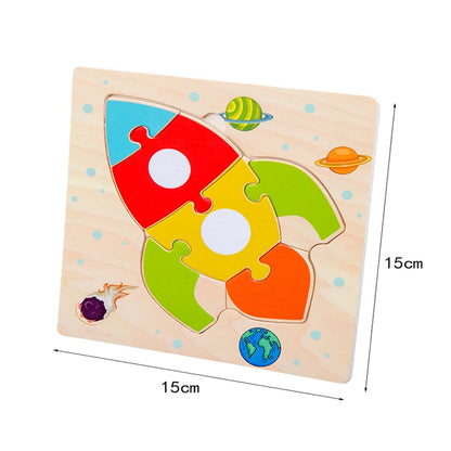 Baby Wooden 3D Puzzle – Tangram Shapes Educational Cartoon Animal Toy for Kids