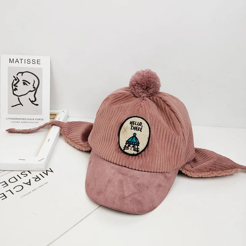 MILANCEL Kids Winter Fur-Lined Earflap Hat — Cartoon Knit Warm Cap for Boys & Girls, Ages 1-3 (49–56 cm / 19.3–22.0 in) — 4 Colors
