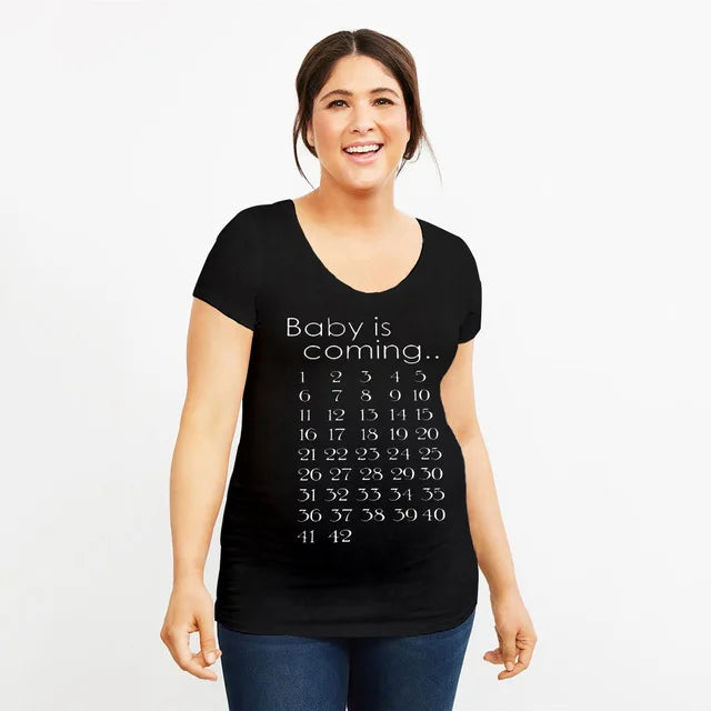 Brand New Women Pregnancy Clothes Baby Now Loading Pls Wait Maternity T-shirt Summer Short Sleeve Pregnant T-shirts